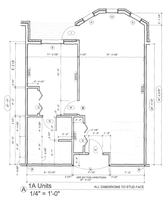 Arborcreek 1A Unit Apartment Floor Plan