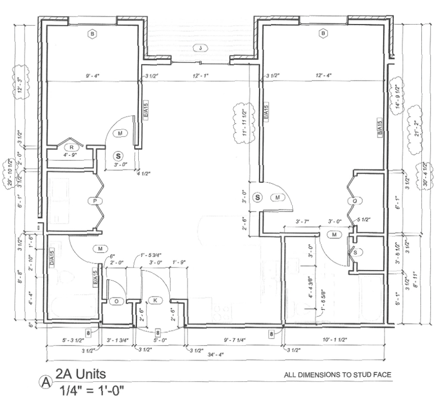 Arborcreek 2A Unit Apartment Floor Plan