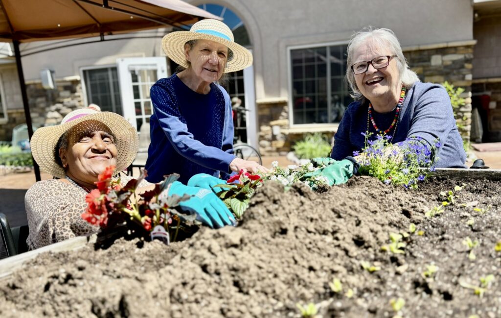 Residents Planting Flowers